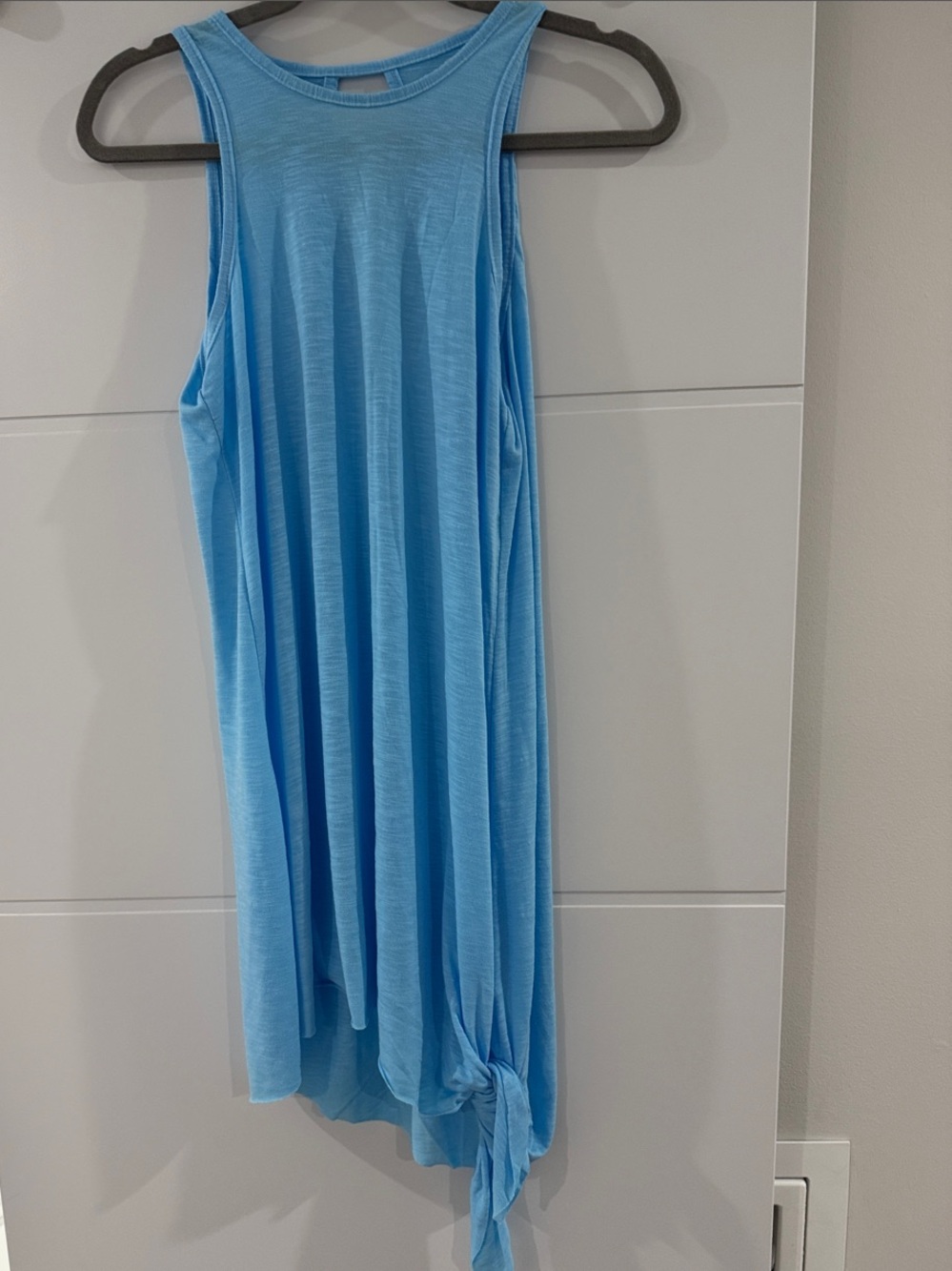 Light Blue Sleeveless Knot-Hem Women's cover up